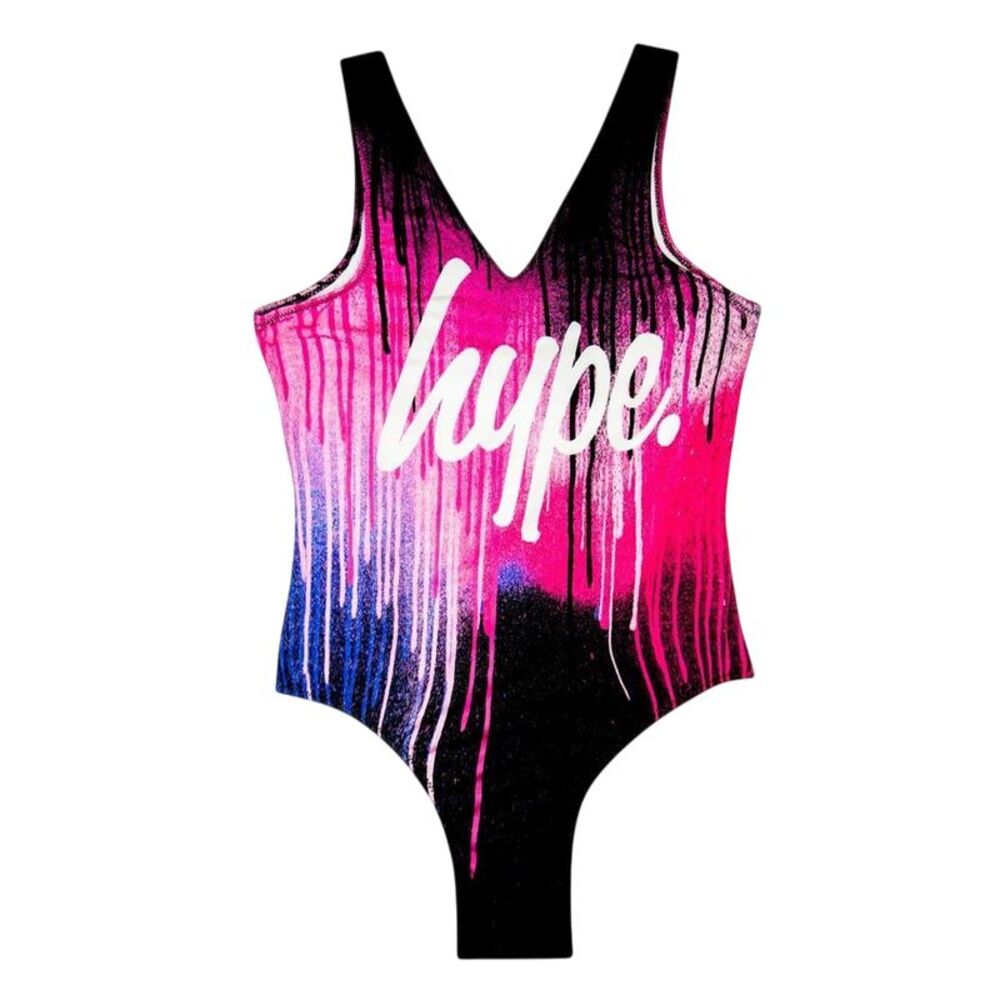 Hype Girls Graffiti Drips One Piece Bathing Suit / Multicolored